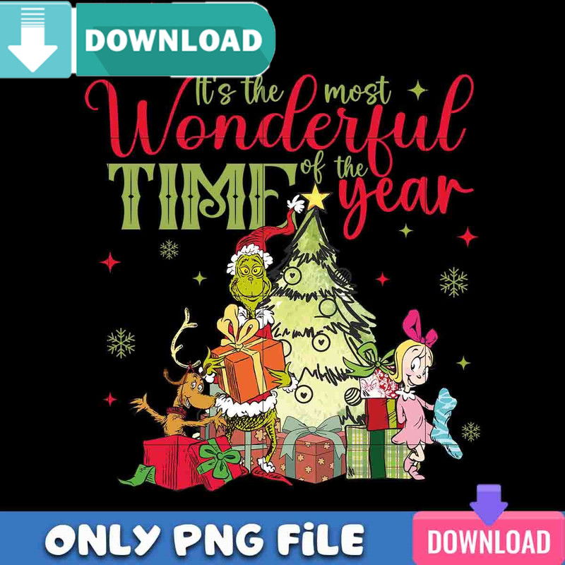 Wonderful Grinchmas Time PNG Perfect Sublimation Design Download.jpg