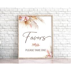 pampas grass favors sign boho baby shower sign please take one sign tropical desert baby shower pampas grass shower deco