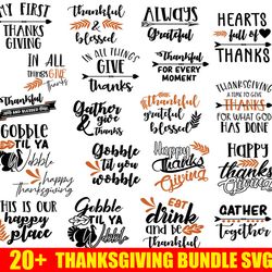 20 fall svg bundle, thanksgiving svg, fall svg, thankful svg, autumn svg, pumpkin svg, turkey svg, instant download