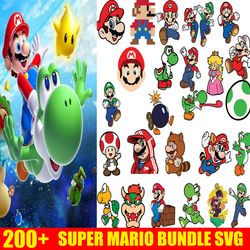 200 super mario svg bundle, mario svg bundle, super mario svg, mario characters svg, mario bros svg, digital download