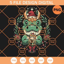 alligator christmas , alligator holding baby , christmas santa hat