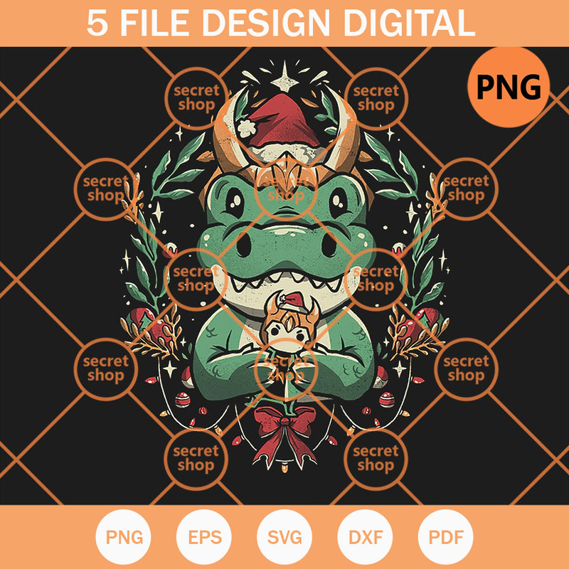 Alligator Christmas PNG, Alligator Holding Baby PNG, Christmas Santa Hat PNG - SVG Secret Shop.jpg