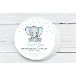 editable boy elephant baby shower favor tag printable blue elephant favor tags elephant custom tags boy elephant baby sh