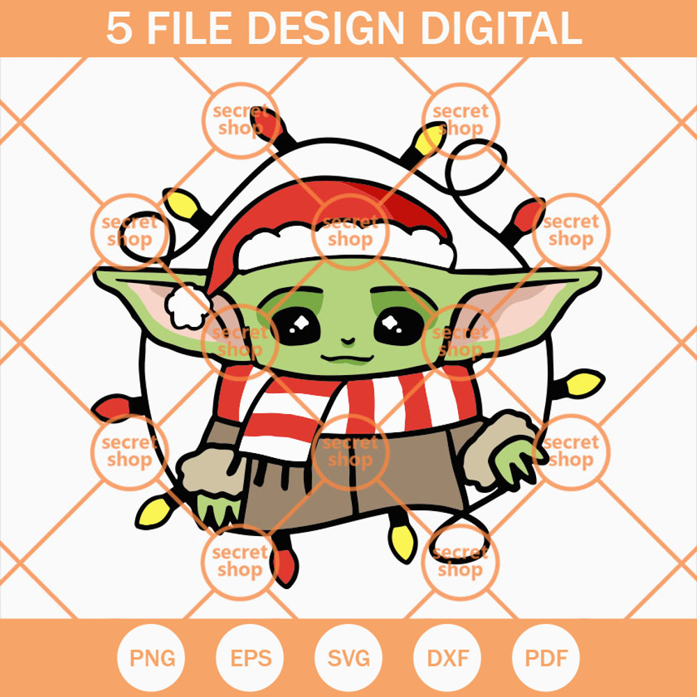 Baby Yoda Chirstmas Light SVG, Baby Yoda SVG, Christmas SVG - SVG Secret Shop.jpg