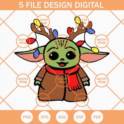 baby yoda christmas svg, star wars svg, christmas star wars svg, christmas light svg