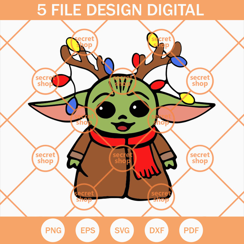 Baby Yoda Christmas SVG, Star Wars SVG, Christmas Star Wars SVG, Christmas Light SVG - SVG Secret Shop.jpg