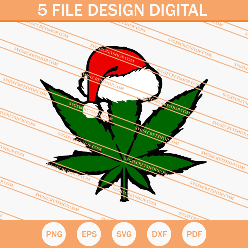 Cannabis Leaves Hat Christmas SVG, Christmas SVG, Cannabis SVG - SVG Secret Shop.jpg