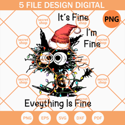 christmas cat everything is fine , cat electronic shock , black cat christmas