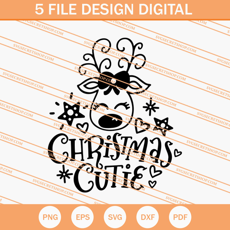 Christmas Cutie Reindeer SVG, Reindeer SVG, Animal SVG - SVG Secret Shop.jpg