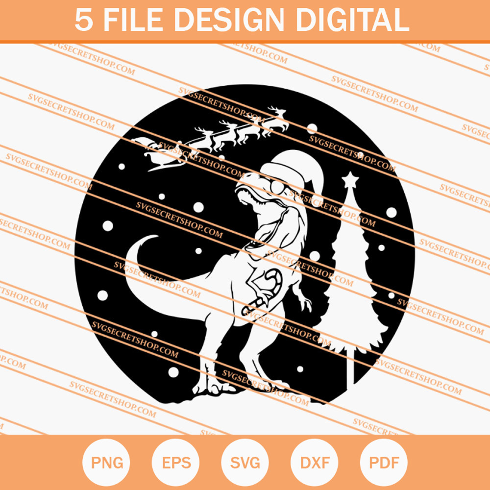 Christmas Dinosaur Sleigh Ride SVG, Christmas SVG, Dinosaur SVG - SVG Secret Shop.jpg