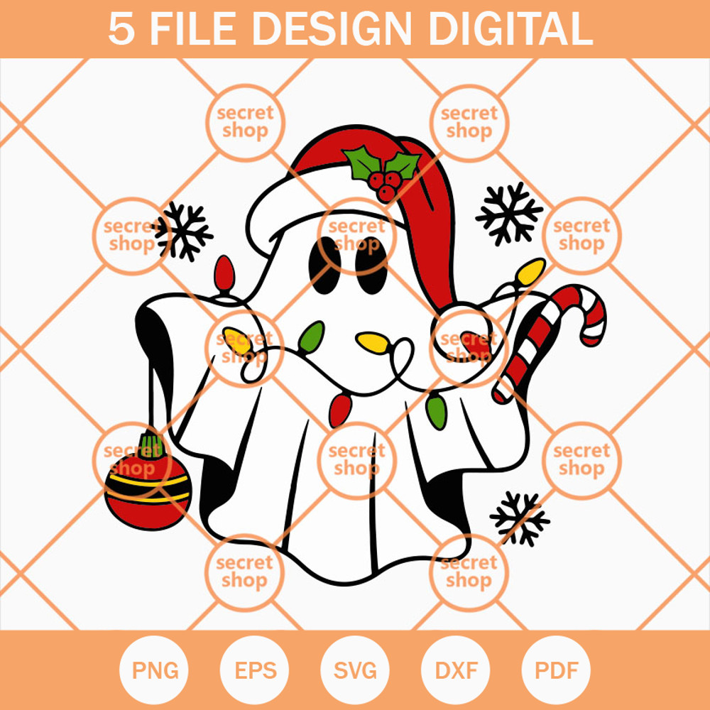 Christmas Ghost SVG, Christmas SVG, Halloween SVG, Ghost SVG - SVG Secret Shop.jpg