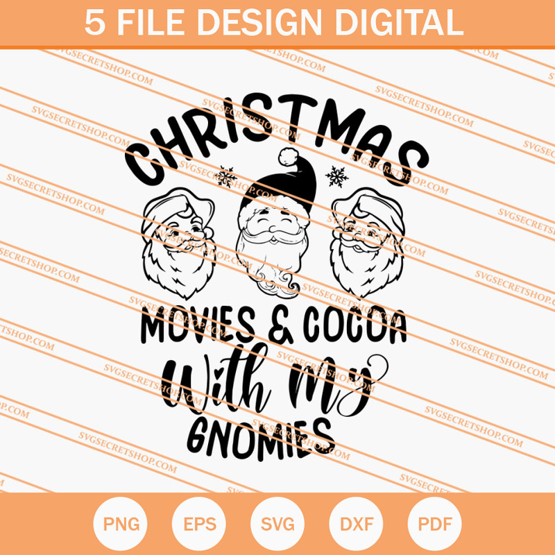 Christmas Movies And Cocoa With My Gnomies SVG, Christmas SVG - SVG Secret Shop.jpg