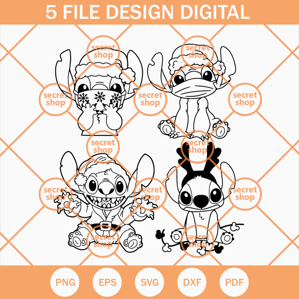 Christmas Stitch Bundle SVG, Stitch Santa SVG, Christmas Stitch SVG - SVG Secret Shop.jpg