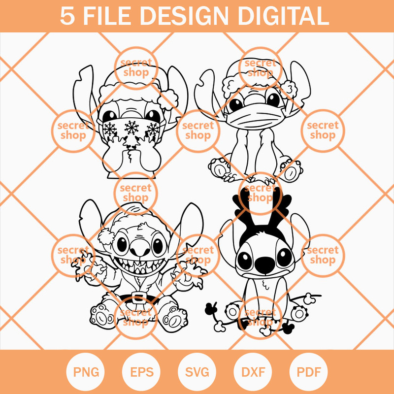 Christmas Stitch Bundle SVG, Stitch Santa SVG, Christmas Stitch SVG - SVG Secret Shop.jpg
