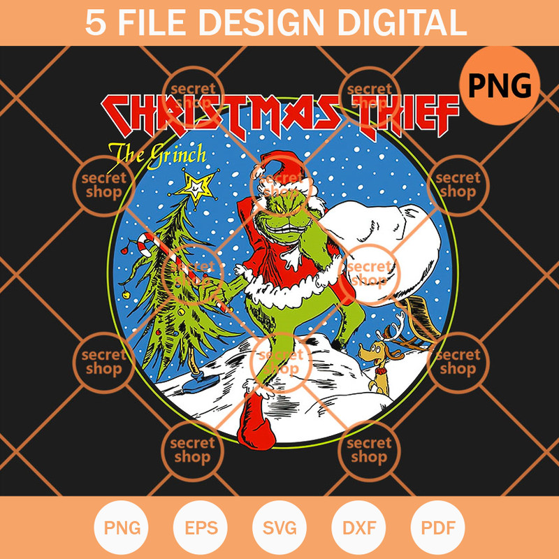 Christmas Thief The Grinch PNG, Snowflakes Christmas PNG, Pine Tree Xmas PNG - SVG Secret Shop.jpg