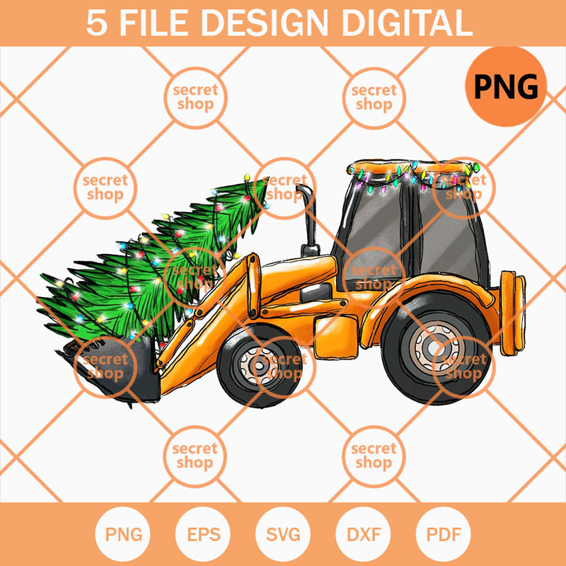 Christmas Tree Bulldozers PNG, Constructions Bulldozers PNG, Flash Light Decoration PNG - SVG Secret Shop.jpg