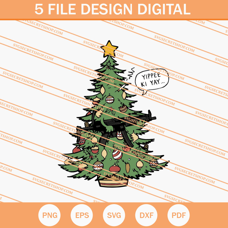 Christmas Tree With Gun SVG, Christmas SVG, Christmas Tree SVG - SVG Secret Shop.jpg