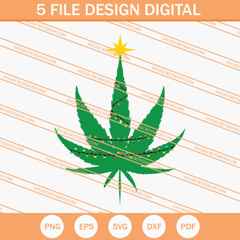 Christmas Weed Leaf SVG, Weed Leaf SVG, Christmas SVG - SVG Secret Shop.jpg