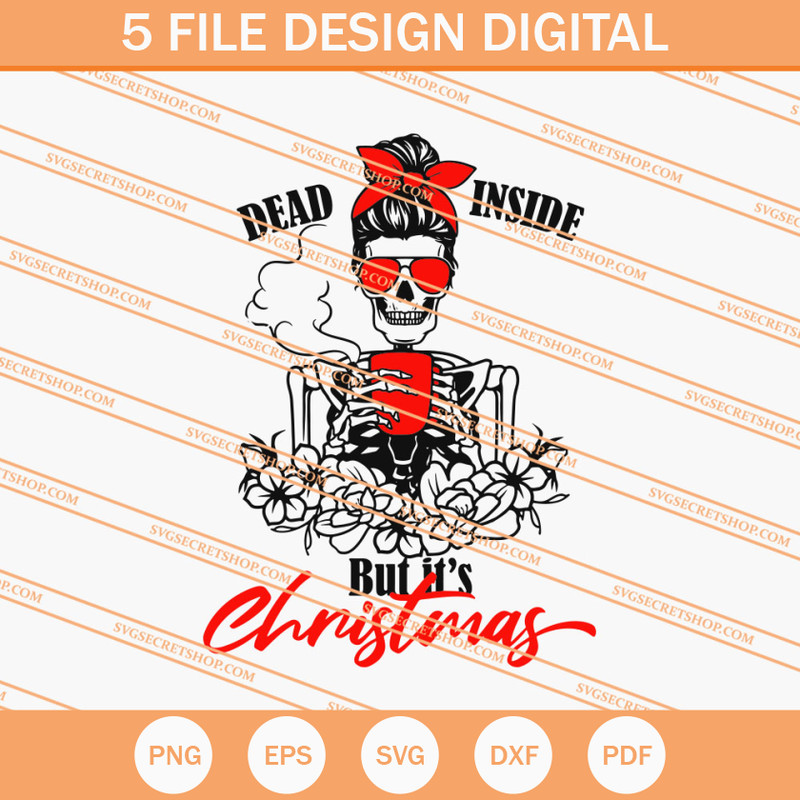 Dead Inside But It's Christmas Skull Girl SVG, Christmas SVG - SVG Secret Shop.jpg