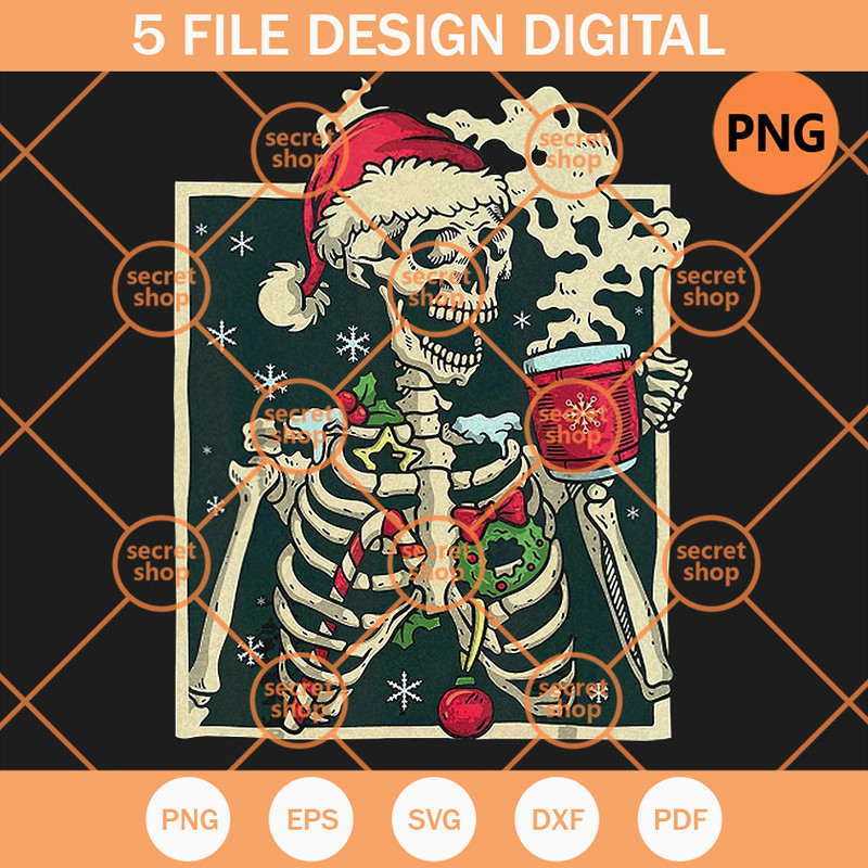 Dead Inside Christmas PNG, Skeleton Sarcastic Coffee Lover Christmas PNG, Skeleton Christmas Portrait PNG - SVG Secret Shop.jpg