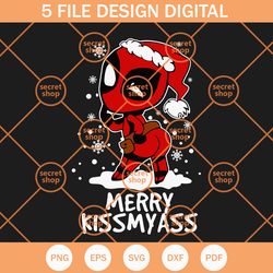 deadpool merry kissmyass svg, deadpool chibi svg, deadpool santa claus svg
