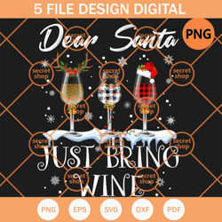 dear santa just bring wine glasses christmas , christmas , santa , wine glass