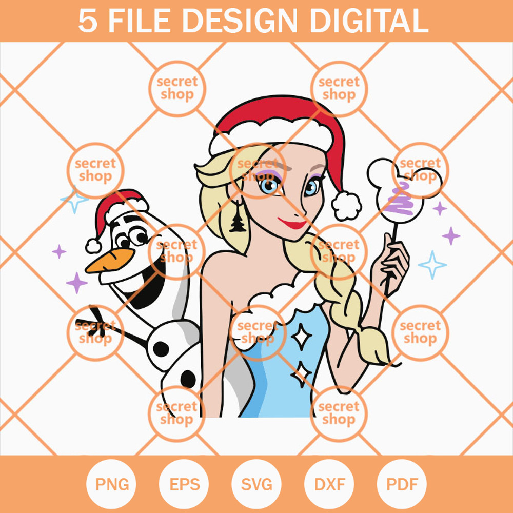 Elsa Christmas SVG, Elsa And Olaf Christmas SVG, Frozen Queen SVG - SVG Secret Shop.jpg