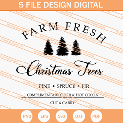 farm fresh christmas trees svg, christmas trees svg
