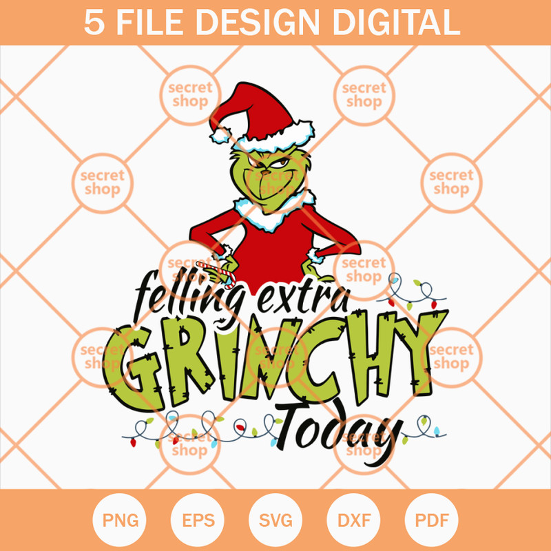 Feeling Extra Grinchy Today SVG, Grinchmas Santa Hat SVG, Christmas Night SVG - SVG Secret Shop.jpg