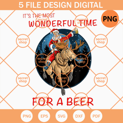 funny santa claus , its the most wonderful time for a beer , reindeer animals