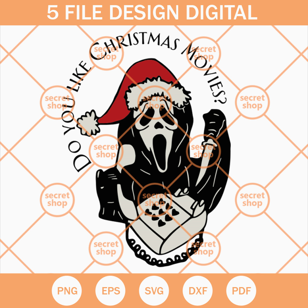 Ghostface Do You Like Christmas Movies SVG, Ghostface With Telephone SVG, Creepy Ghost SVG - SVG Secret Shop.jpg
