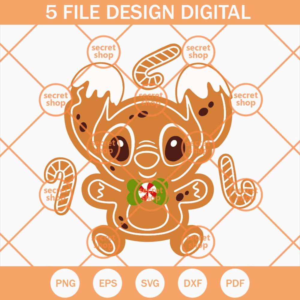 Gingerbread Stitch SVG, Humanoid Stitch Cookie SVG, Stitch Christmas SVG - SVG Secret Shop.jpg