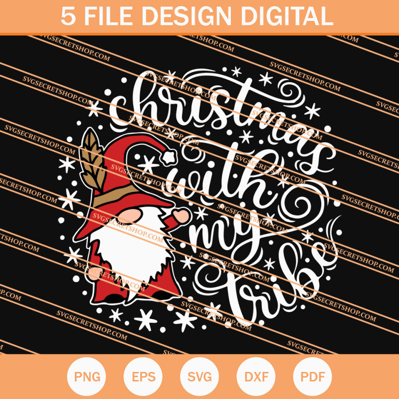 Gnome Christmas With My Tribe SVG, Christmas SVG - SVG Secret Shop.jpg