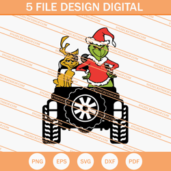 grinch and dog on jeep svg, grinch svg, dog svg, animal svg