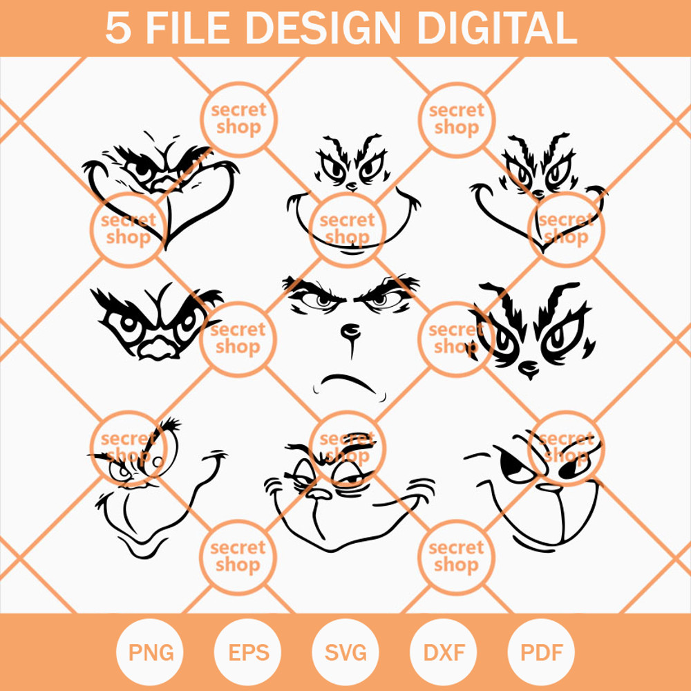 Grinch Face SVG, The Grinch SVG, Christmas SVG, Funny Grinch SVG - SVG Secret Shop.jpg
