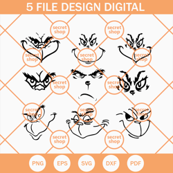 grinch face svg, the grinch svg, christmas svg, funny grinch svg