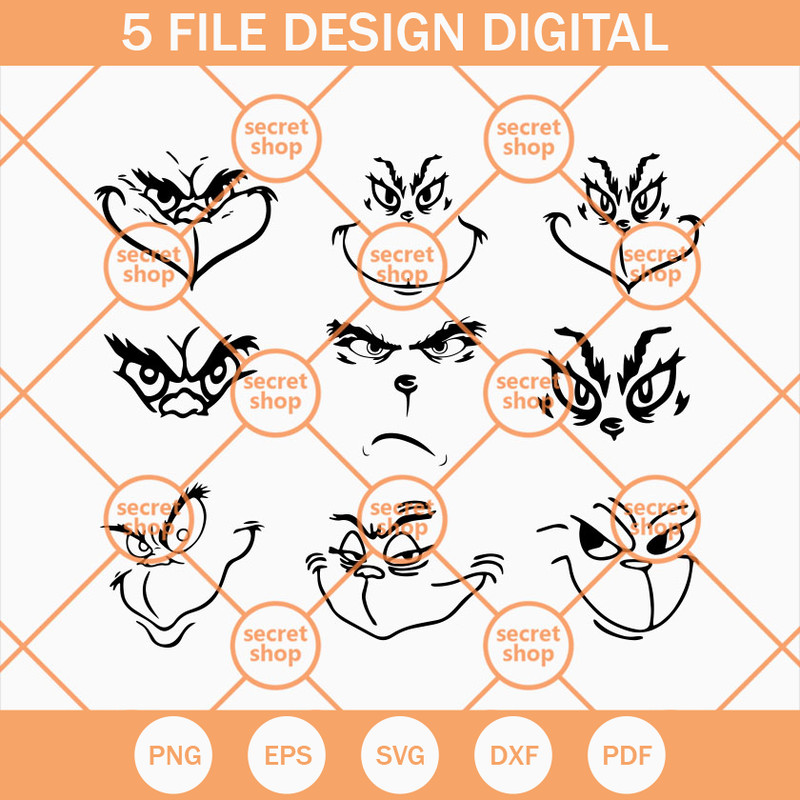 Grinch Face SVG, The Grinch SVG, Christmas SVG, Funny Grinch SVG - SVG Secret Shop.jpg