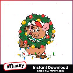 disney cinderella gus gus christmas wreath svg cricut files