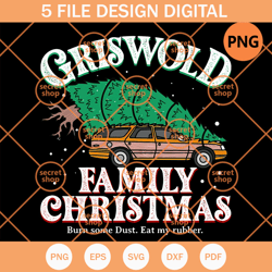 griswold family christmas , burn some dust eat my rubber  , christmas tree on top