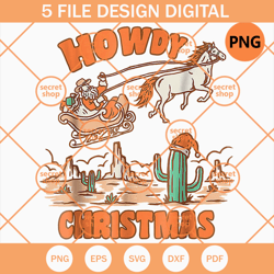 howdy christmas santa , cactus desert , santa drive horse