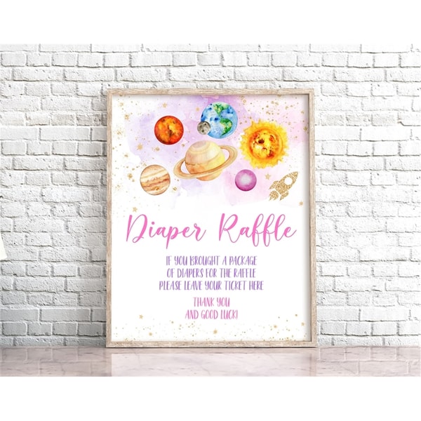 Diaper Raffle Space Sign Outer Space Diaper Raffle Sign Galaxy Diaper Raffle Sign Pla - Inspire ...