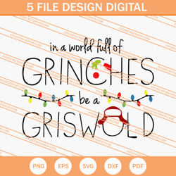 in a world full of grinches be a griswold svg, grinch svg