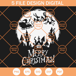 jack skellington santa christmas svg, jack skellington svg, merry christmas svg