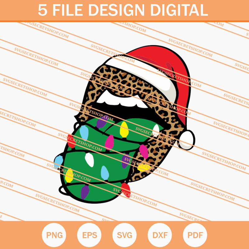 Leopard Lips Christmas Tongue SVG, Leopard Lips SVG - SVG Secret Shop.jpg