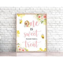 honey bee one is sweet please take a treat sign bee-day party sign bee birthday decoration bee birthday signs bee-day th