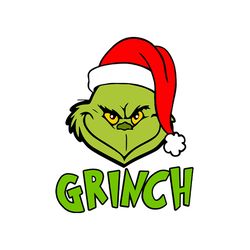 Grinch Christmas SVG, christmas svg, grinch svg, grinchy green svg, funny grinch svg, cute grinch svg, santa hat svg 223