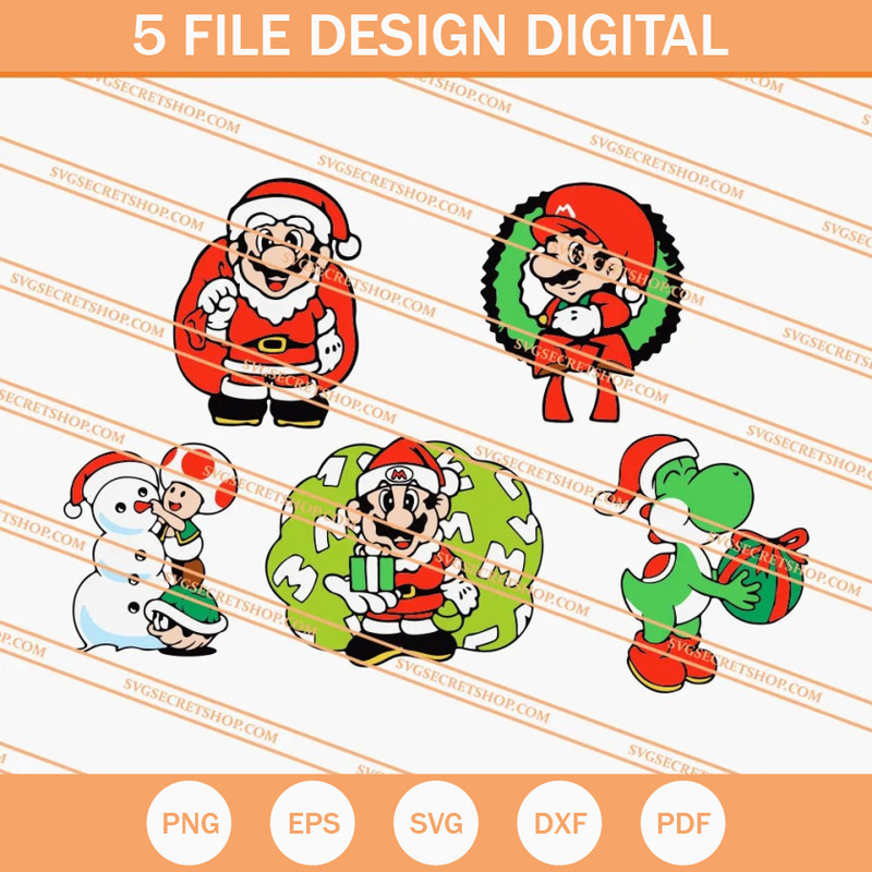 Mario Christmas SVG, Mario SVG, Super Mario SVG - SVG Secret Shop.jpg