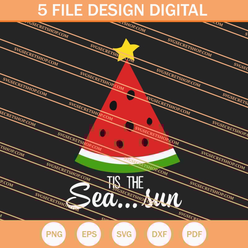 Melon Christmas Tree Tis The Sea Sun SVG, Melon Christmas SVG - SVG Secret Shop.jpg