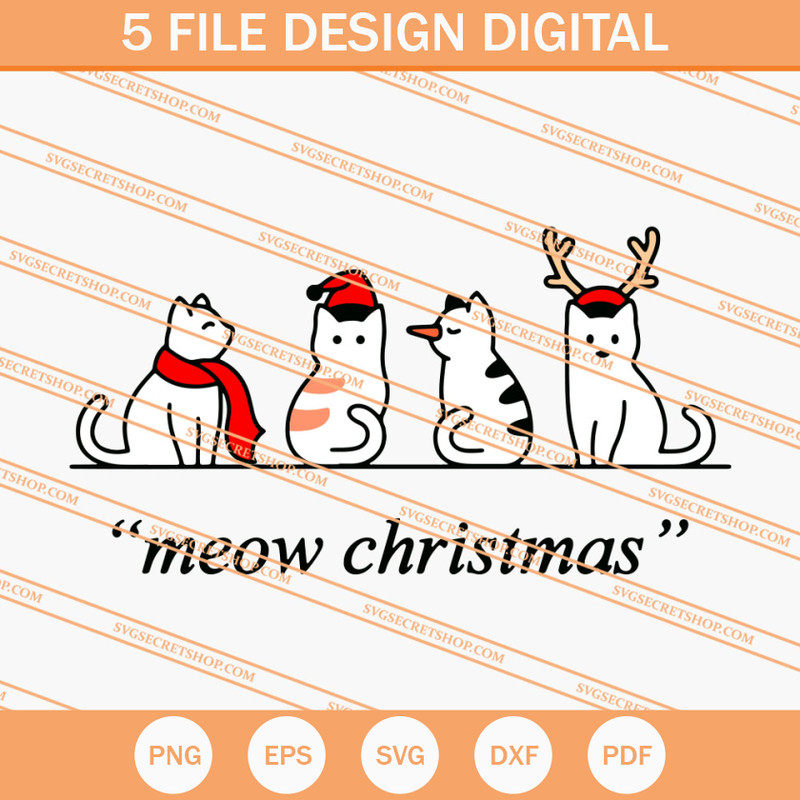 Meow Christmas SVG, Christmas SVG, Cat SVG, Animal SVG - SVG Secret Shop.jpg