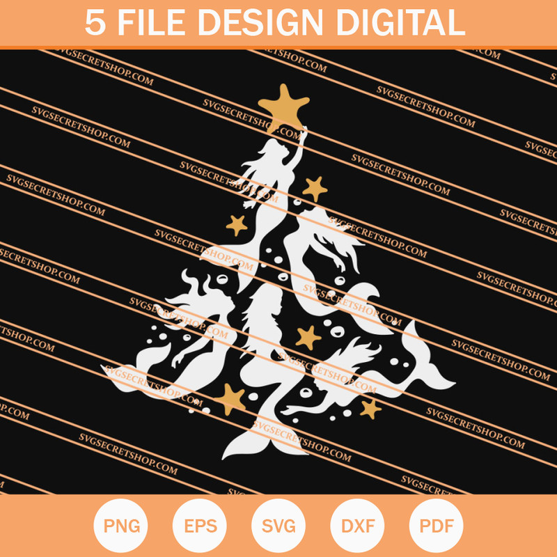 Mermaid Christmas Tree SVG, Mermaid Christmas SVG - SVG Secret Shop.jpg